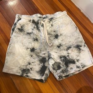 PacSun Black and White Tie-Dye Hybrid Shorts